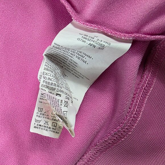 Nike Full Zip Track Jacket Girls 3T Pink White Logo Lightweight Activewear - Picture 5 of 10